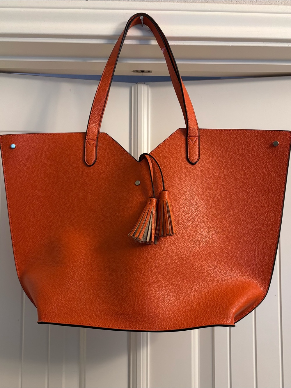 Neiman Marcus Orange Tassel Tote